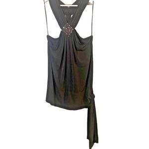 Lane Bryant Black Halter Tank Top sz 22 with sequins and glass beading feminine